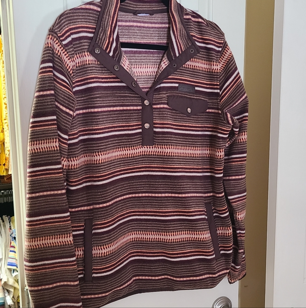 Cinch Multicolor Striped Sweater with Button Accents